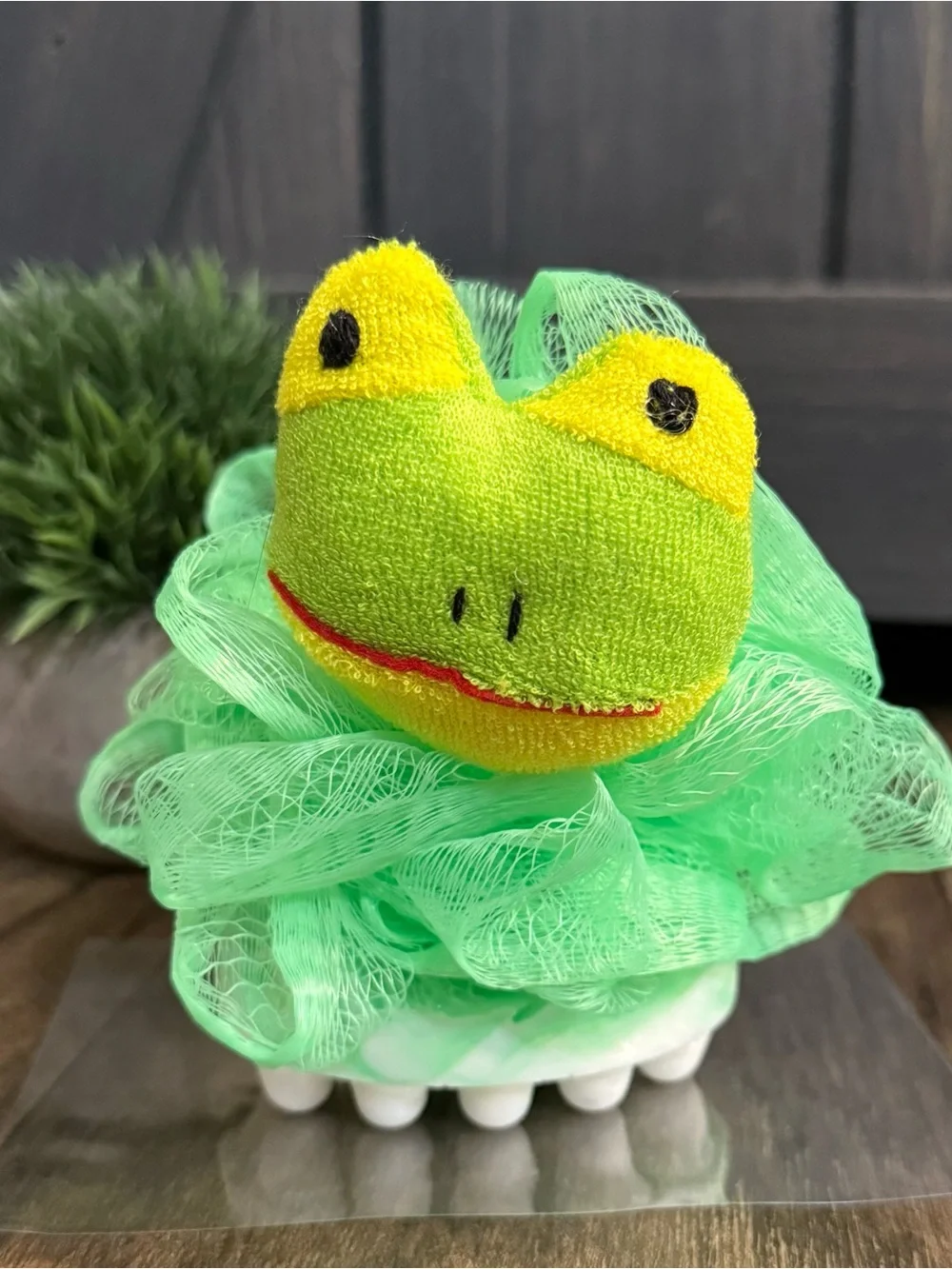 Frog Loofah infused goats milk soap (chamoille )